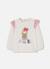 T-shirt fille en maille imprimé poupée avec tulle Blanc 1 - vertbaudet enfant 