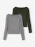 Lot de 2 t-shirts en côtes fille bordeaux+gris chiné+vert anglais 13 - vertbaudet enfant 