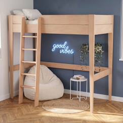 Chambre et rangement-Chambre-Lit bébé, lit enfant-Lit mezzanine en hêtre massif armand