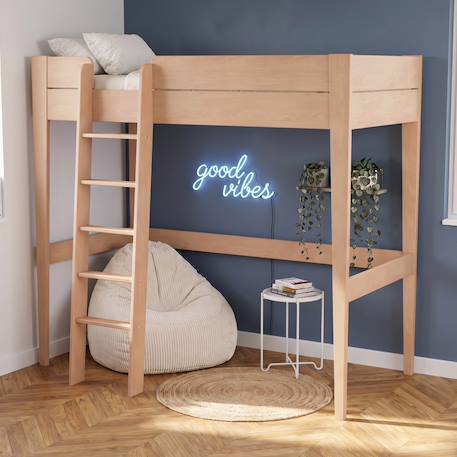 Lit mezzanine en hêtre massif armand Bois naturel 1 - vertbaudet enfant 