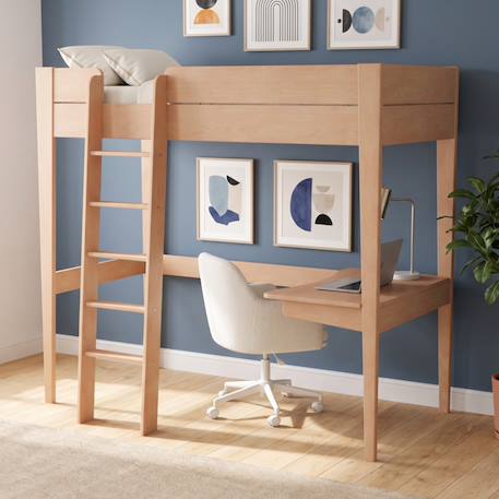 Lit mezzanine en hêtre massif armand Bois naturel 5 - vertbaudet enfant 