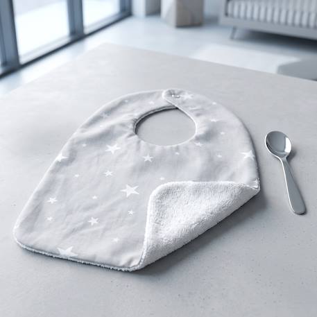 Bavoir en coton et bambou stella Gris 2 - vertbaudet enfant 