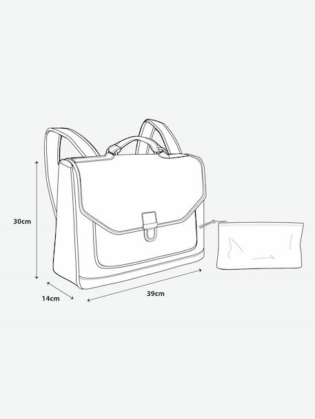 Cartable fille personnalisable + trousse imprimé fleuri Bergamotte vert sauge 6 - vertbaudet enfant 