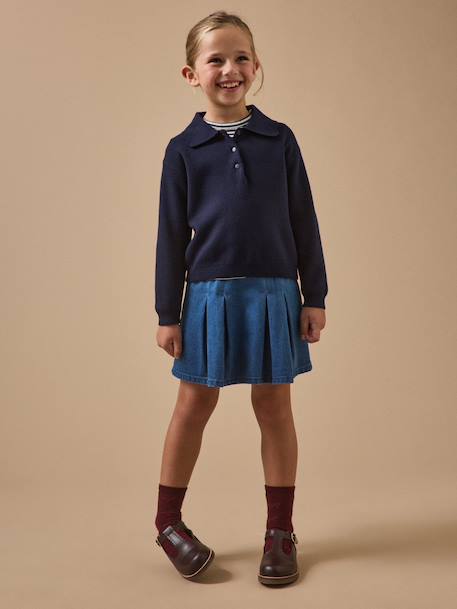 Pull milano col polo fille Marine 4 - vertbaudet enfant 