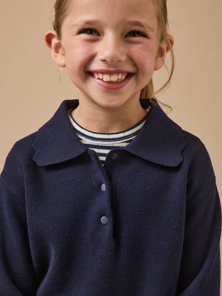 Pull milano col polo fille Marine 3 - vertbaudet enfant 