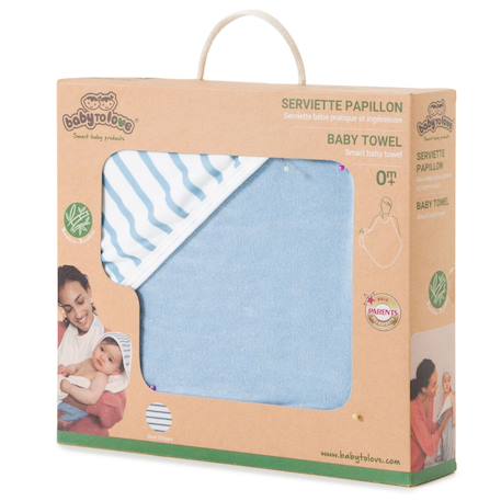 Serviette tablier de bain papillon marinière Bleu marine, blanc 4 - vertbaudet enfant 