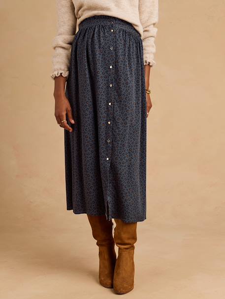 Jupe de grossesse boutonnée gris foncé 3 - vertbaudet enfant 
