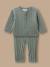 Ensemble grosses côtes bébé Gris chine clair+Vert pastel 4 - vertbaudet enfant 