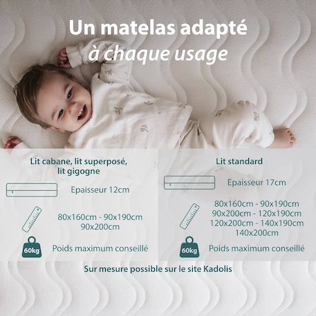 Matelas enfant aloe r - epaisseur 17 cm Blanc 6 - vertbaudet enfant 