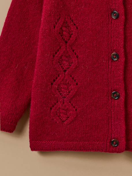 Cardigan en laine mérinos bébé Ecru chine+Framboise 4 - vertbaudet enfant 
