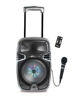 -Systeme karaoke Bluetooth avec roulettes, lumières et micro