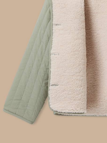 Veste matelassée col sherpa fille Vert d'eau 2 - vertbaudet enfant 