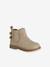 Chaussures premiers pas bébé boots cuir jaune d'or+noir 1 - vertbaudet enfant 