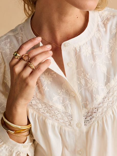 Blouse de grossesse et allaitement brodée crème 3 - vertbaudet enfant 