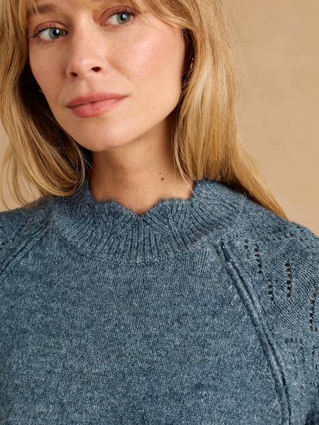 Robe pull grossesse et allaitement bleu grisé 6 - vertbaudet enfant 