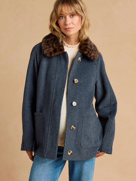 Manteau court de grossesse gris souris 1 - vertbaudet enfant 