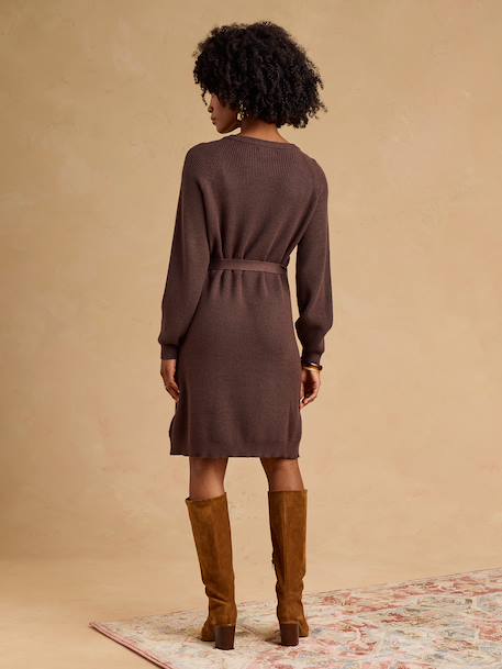 Robe en tricot grossesse et allaitement chocolat+noir 4 - vertbaudet enfant 