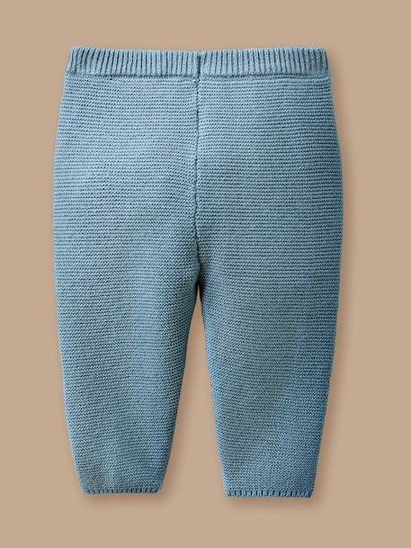 Legging bébé en coton biologique Bleu orion+Ecru 2 - vertbaudet enfant 