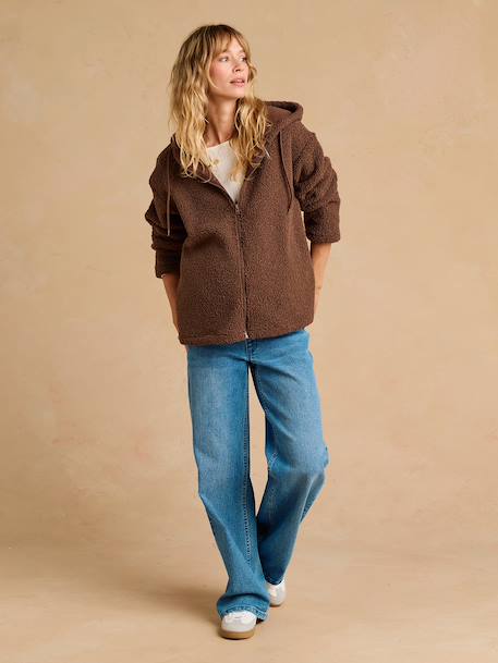 Sweat zippé en sherpa évolutif avec protège bébé écru+noir+taupe 15 - vertbaudet enfant 