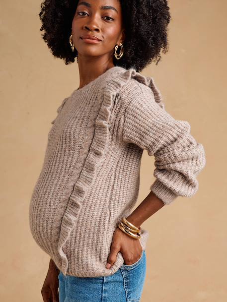 Pull grossesse et allaitement taupe 4 - vertbaudet enfant 