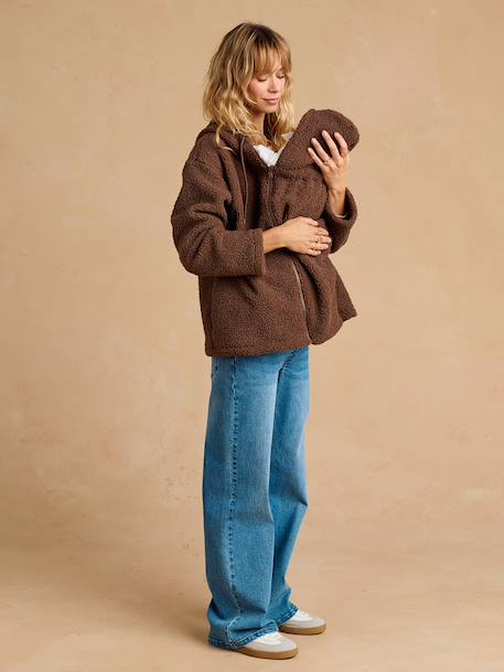 Sweat zippé en sherpa évolutif avec protège bébé écru+noir+taupe 16 - vertbaudet enfant 