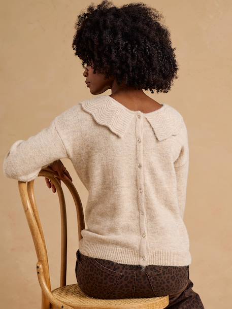 Pull grossesse et allaitement Colette beige chiné 3 - vertbaudet enfant 