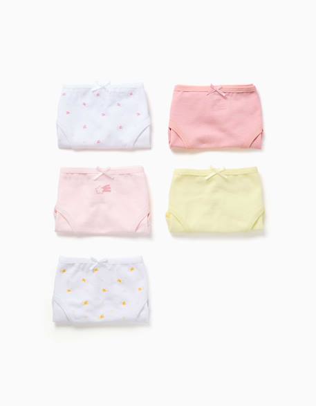 Fille-Sous-vêtement-4 culottes en coton à motif d'étoiles