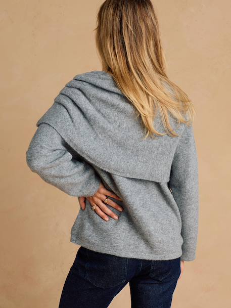 Pull de grossesse et allaitement drapé gris chiné 4 - vertbaudet enfant 