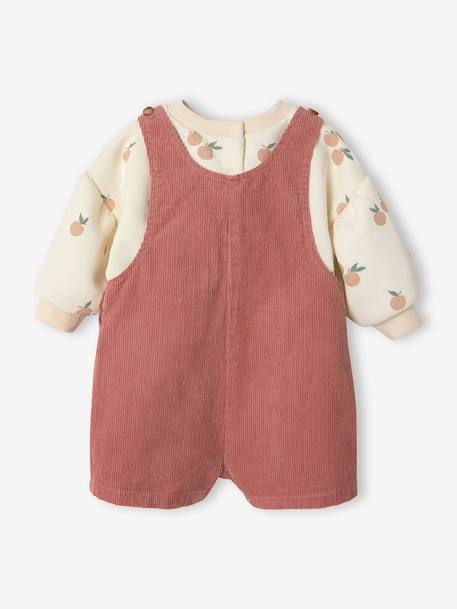 Ensemble bébé fille sweat et salopette vieux rose 4 - vertbaudet enfant 