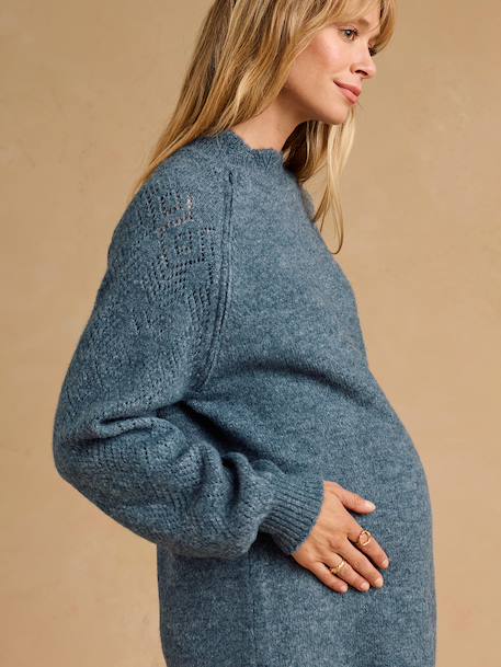 Robe pull grossesse et allaitement bleu grisé 7 - vertbaudet enfant 