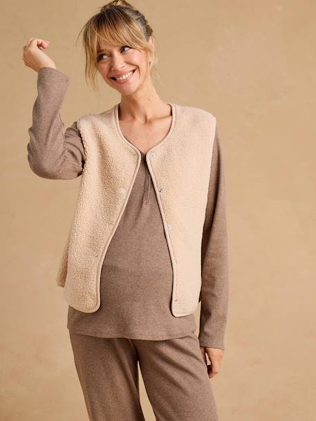 Pyjama grossesse 3 pièces allaitement taupe 3 - vertbaudet enfant 