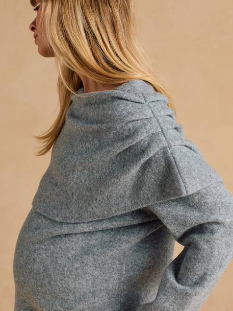 Pull de grossesse et allaitement drapé gris chiné 5 - vertbaudet enfant 