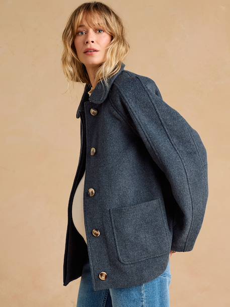 Manteau court de grossesse gris souris 7 - vertbaudet enfant 