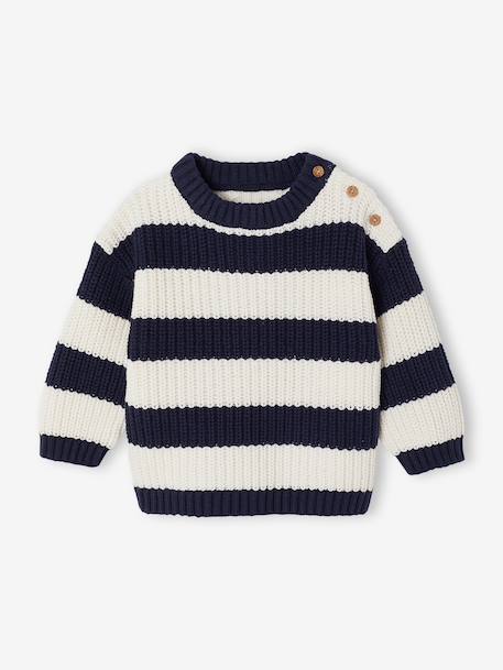 Pull bébé garçon manches longues marine+terracotta 1 - vertbaudet enfant 