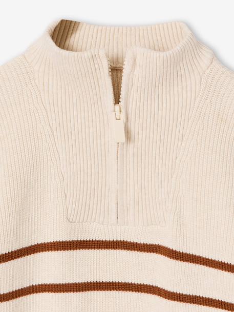 Pull garçon camionneur rayé manches longues écru+marine 3 - vertbaudet enfant 