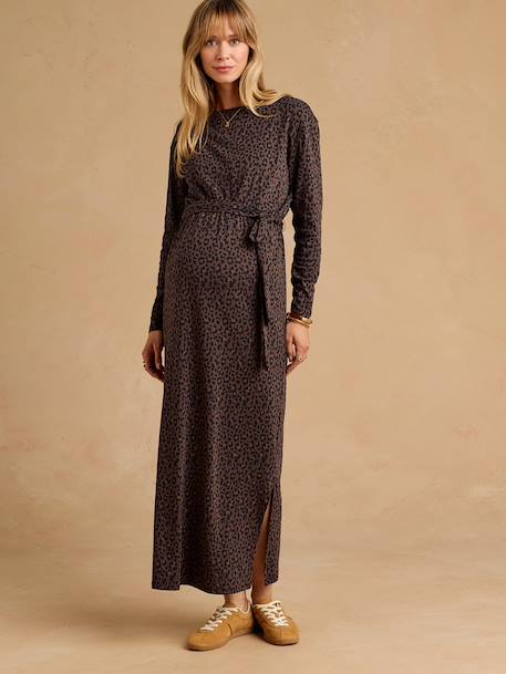 Robe longue de grossesse chocolat 1 - vertbaudet enfant 