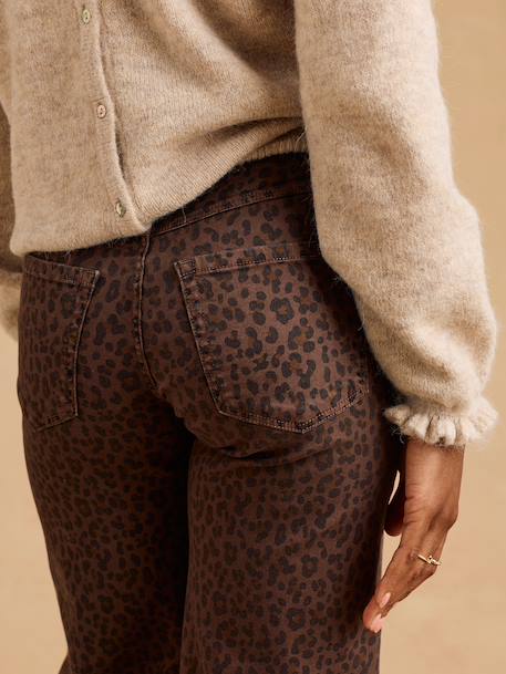 Jean léopard cropped de grossesse bandeau chocolat 5 - vertbaudet enfant 
