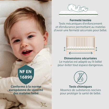 Matelas bébé aloe r Blanc 6 - vertbaudet enfant 