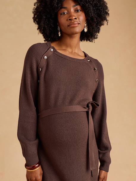 Robe en tricot grossesse et allaitement chocolat+noir 7 - vertbaudet enfant 