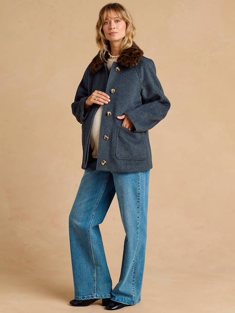 Manteau court de grossesse gris souris 5 - vertbaudet enfant 
