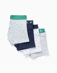 Lot de 4 boxers unis/à imprimés  - vertbaudet enfant