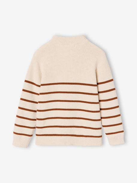 Pull garçon camionneur rayé manches longues écru+marine 2 - vertbaudet enfant 