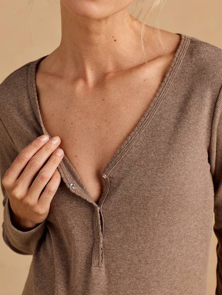Pyjama grossesse 3 pièces allaitement taupe 6 - vertbaudet enfant 