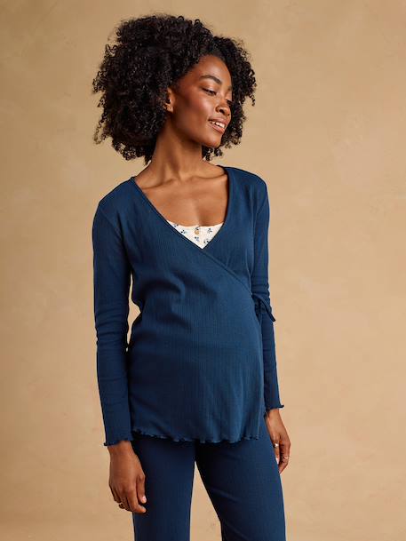 Pyjama 3 pièces grossesse et allaitement marine 3 - vertbaudet enfant 