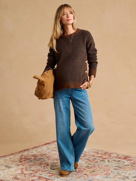 Pull de grossesse et allaitement chocolat 1 - vertbaudet enfant 