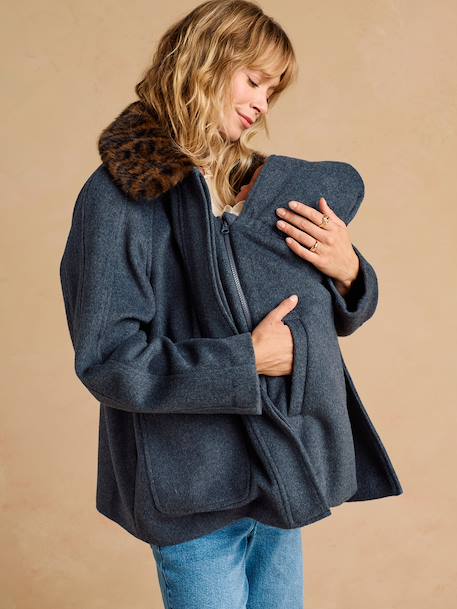 Manteau court de grossesse gris souris 2 - vertbaudet enfant 