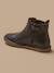 Boots bout fleuri fille en cuir Encre 2 - vertbaudet enfant 