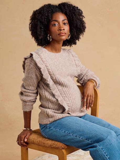 Pull grossesse et allaitement taupe 7 - vertbaudet enfant 