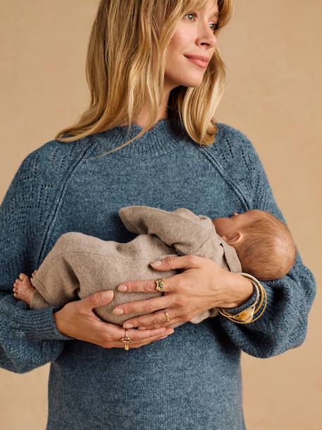 Robe pull grossesse et allaitement bleu grisé 3 - vertbaudet enfant 
