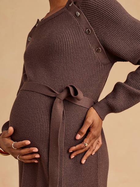 Robe en tricot grossesse et allaitement chocolat+noir 6 - vertbaudet enfant 
